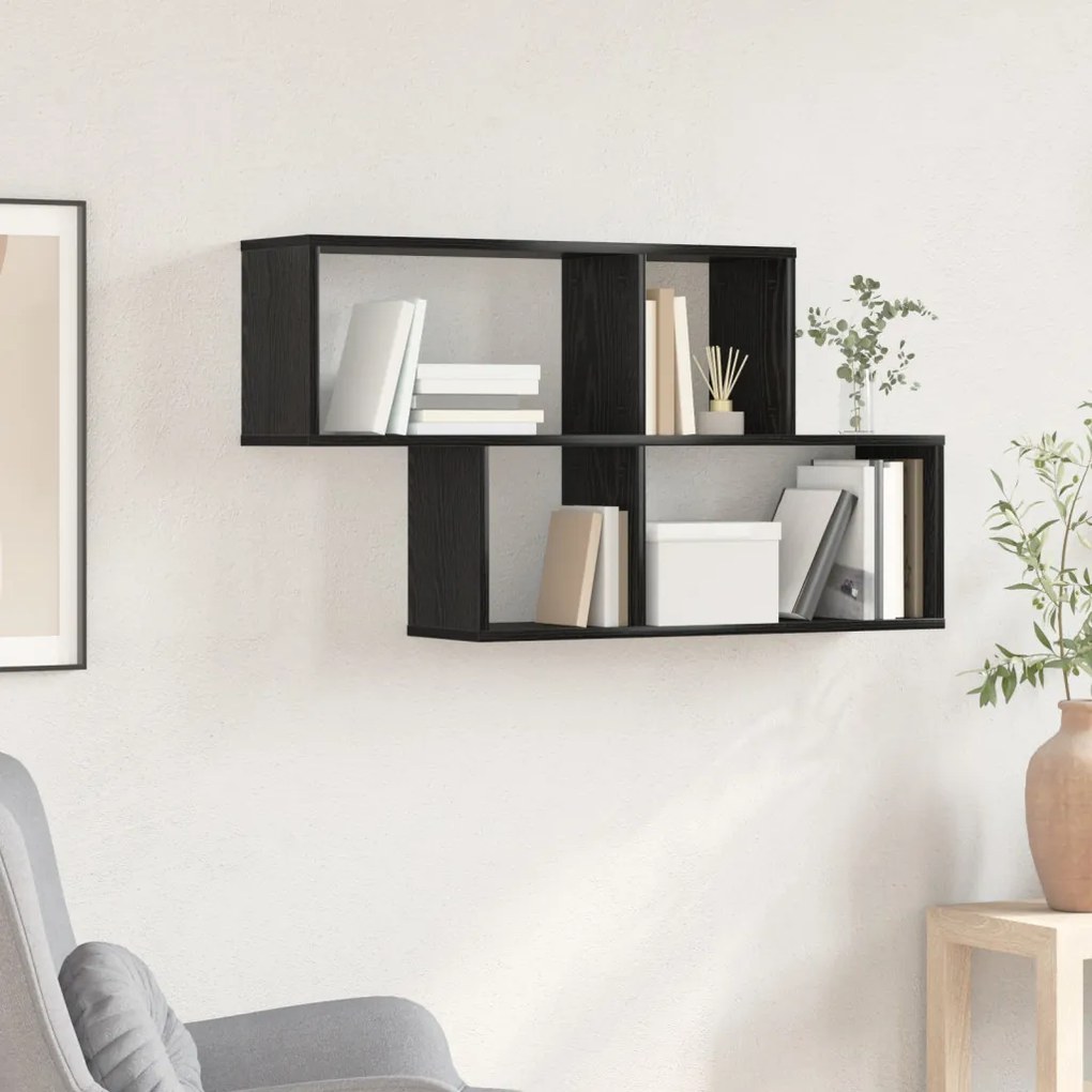 Falipolc Fekete tölgy 100x20x53 cm Mérnöki Fa