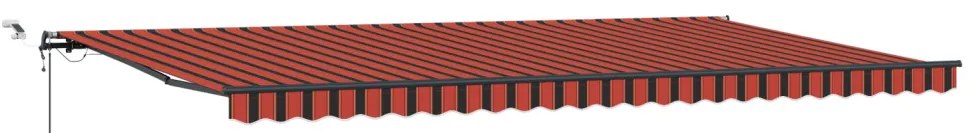 Automatikus Behúzható Napellenző LED-del Narancs és Barna 600x300 cm
