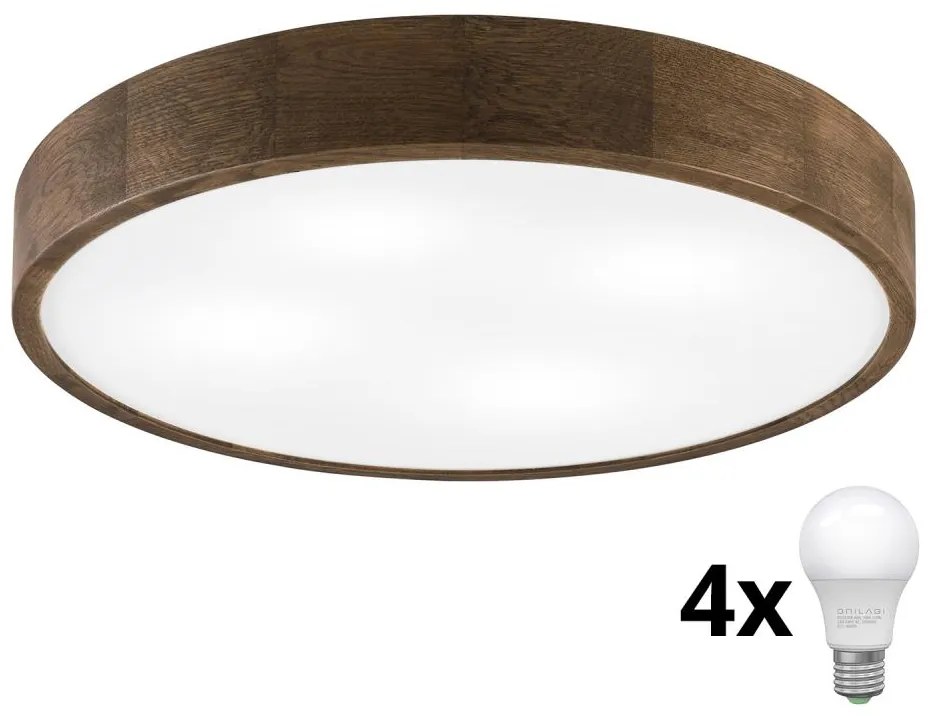 Brilagi - LED mennyezeti lámpa CARVALHO 4xE27/60W/230V tölgy-dió átm. 57,5 cm