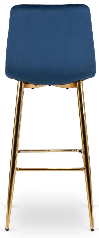 Kék Bársony Bárszék Aranyszínű Lábbal. ARIEL