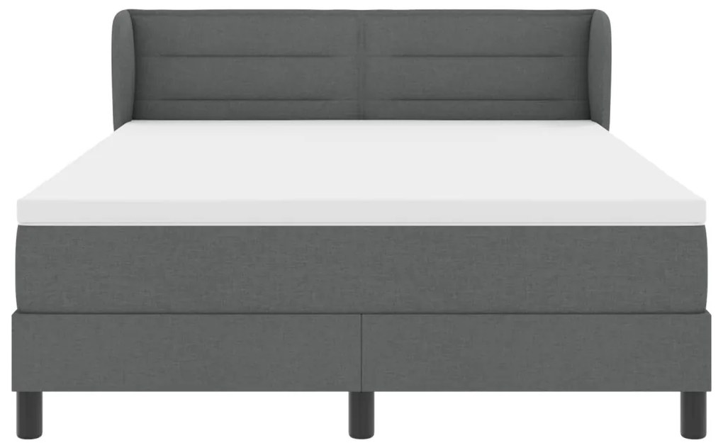 Boxspring Ágy Matrac Fekete 160x200 cm Szövet