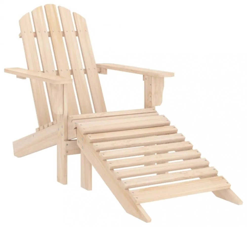 tömör fenyőfa kerti Adirondack szék zsámollyal
