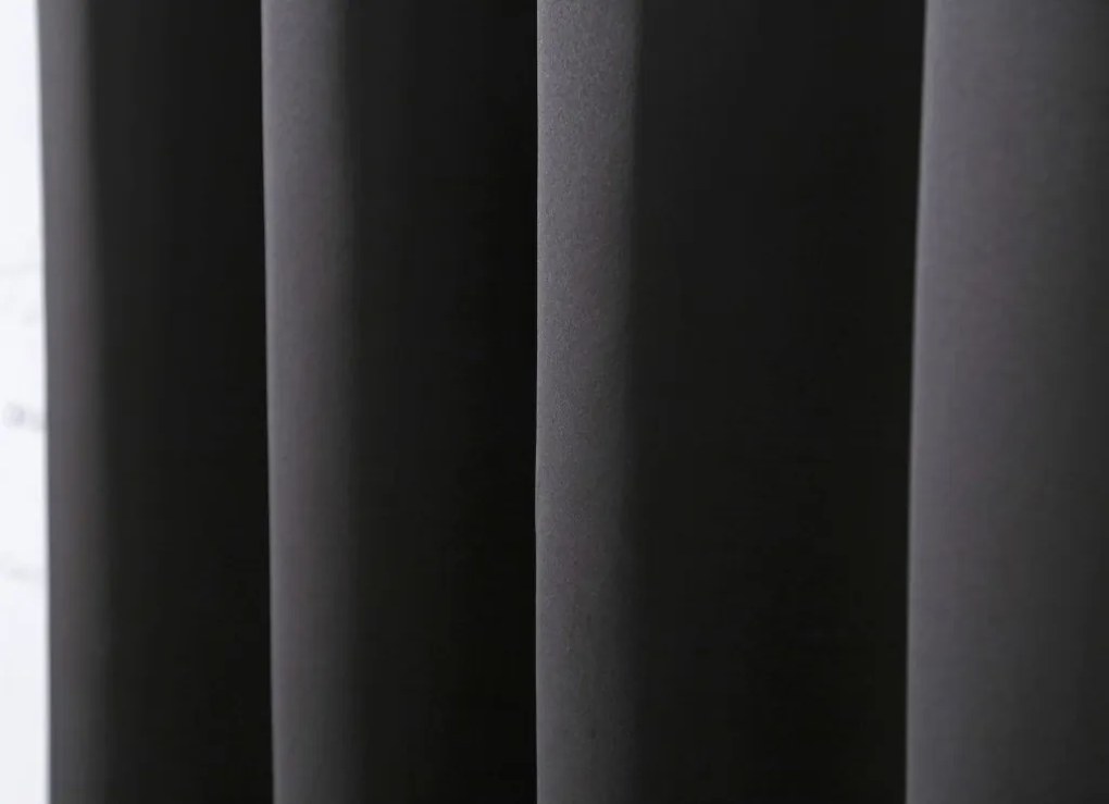 Függöny OXFORD LIGHT 140x270 cm, fekete Felfüggesztés: Hullámos sínszalag