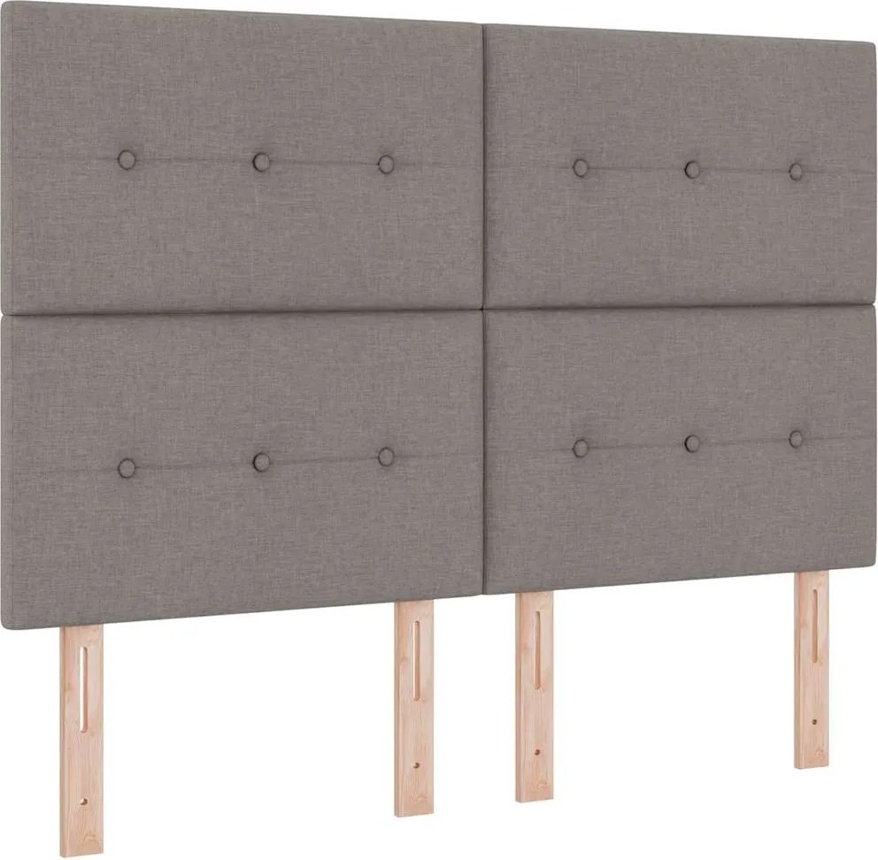 vidaXL Boxrugós ágy matracmal leddel Tópszínű 160 x 200 cm szövet