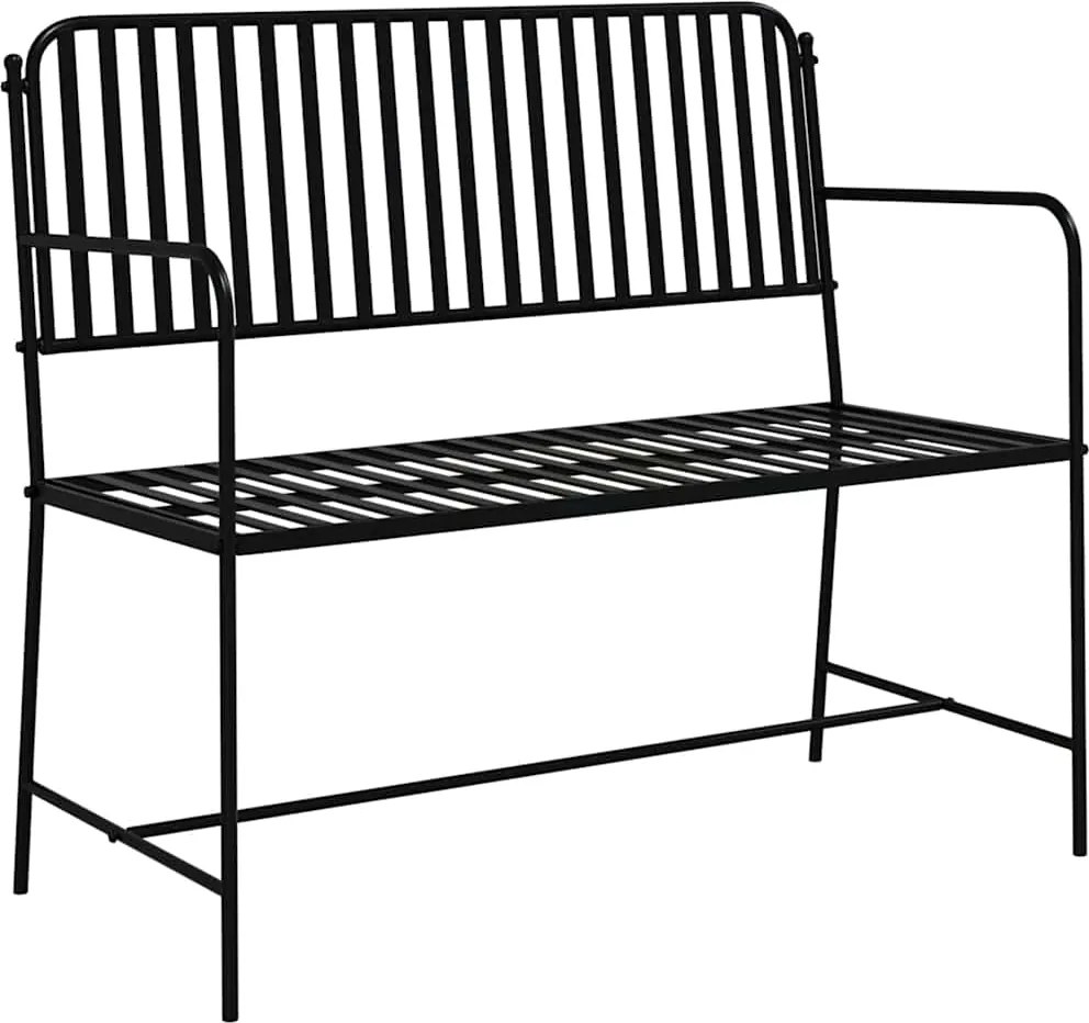 vidaXL Kerti pad Fekete 103,5 x 51,5 x 90 cm Acél