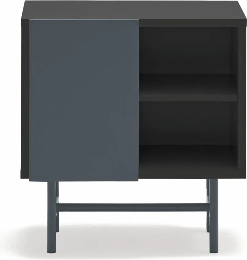 Fekete-antracitszürke matt éjjeliszekrény Nube – Teulat
