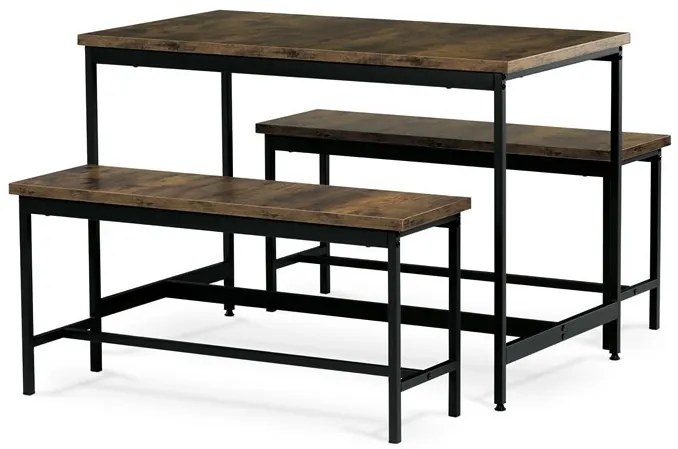 Étkezőszett 2 székkel, 110×60×75 cm, MDF Old Wood. OLW