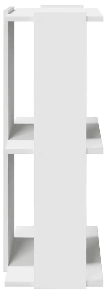 3 szintes fehér szerelt fa könyvespolc 60x30x80 cm