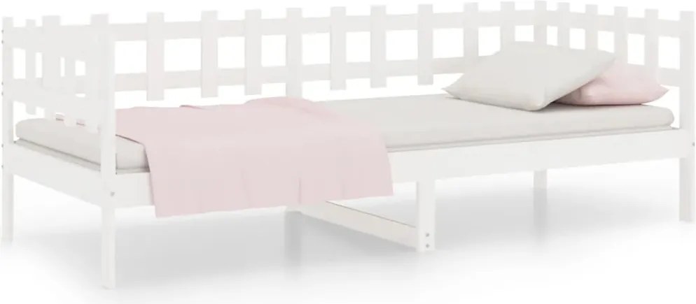 vidaXL fehér tömör fenyőfa kanapéágy matrac nélkül 90 x 200 cm