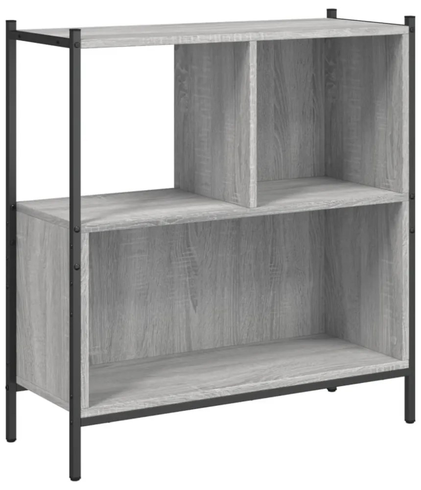 szürke sonoma színű szerelt fa könyvespolc 72 x 28 x 77,5 cm