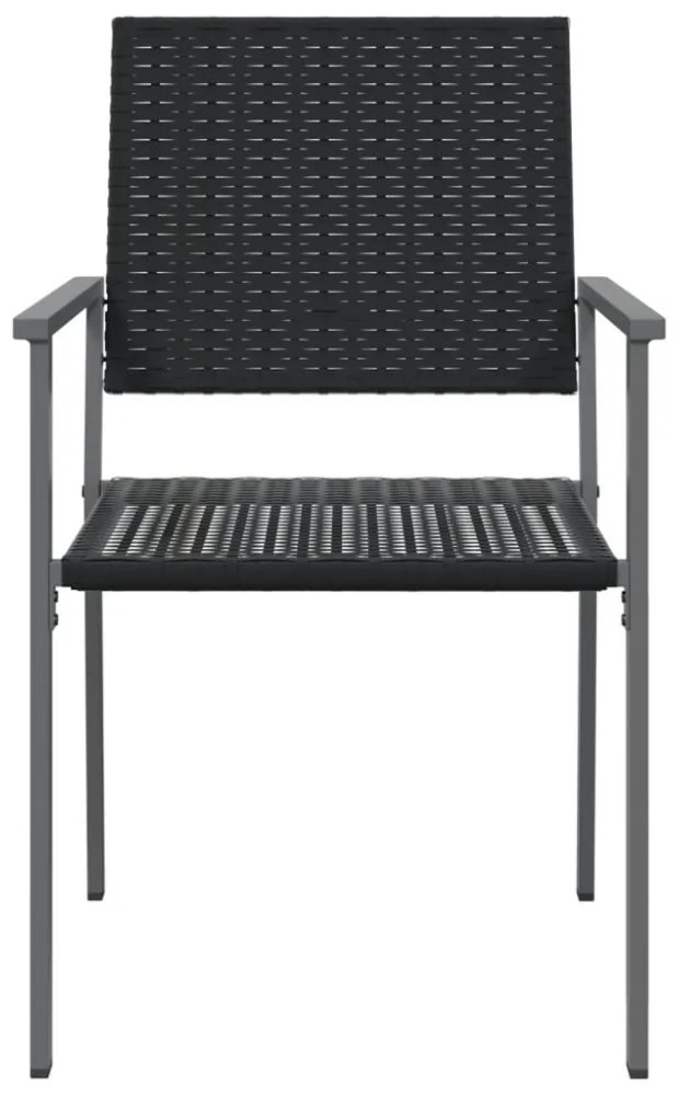 4 db fekete polyrattan kerti szék párnával 54x62,5x89 cm