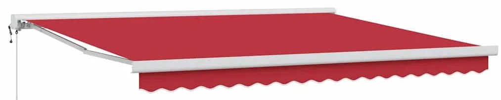 Behúzható napellenző Piros 400 × 300 cm Szövet, Fém
