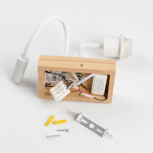 Brilagi-LED Fali lámpa NUBILA WOOD 1xE27/25W/230V+LED/3W tölgy/Pompeiai piros