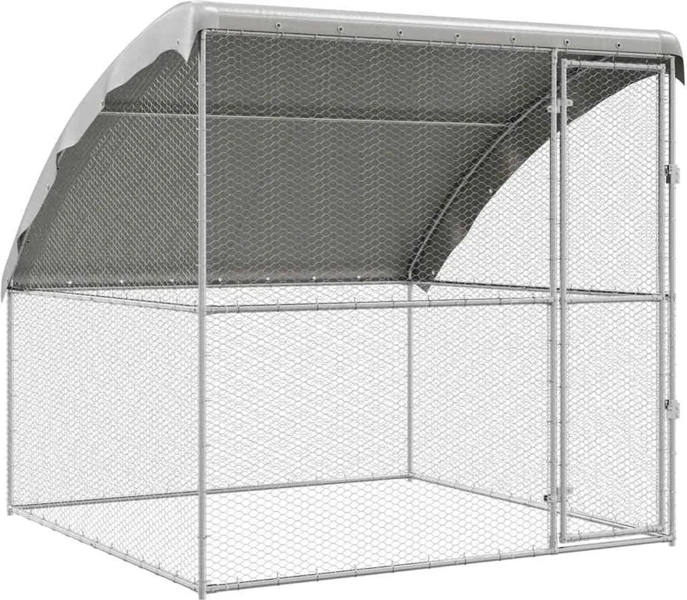 vidaXL Csirkeketrec Ezüst 2 x 2 x 2 m Horganyzott acél