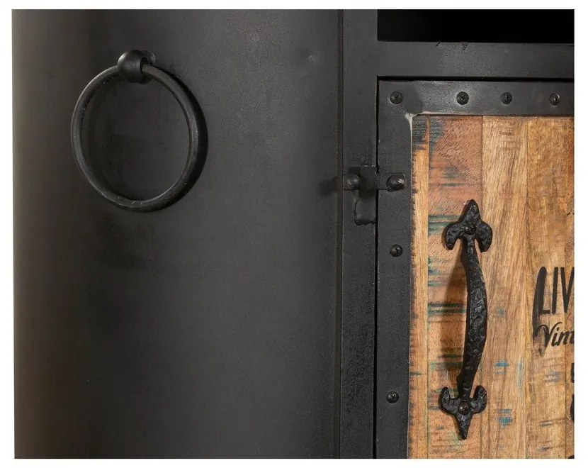 Fekete fém bortartó szekrény, palackok száma 9, 60x115 cm Luni – Interia Home & Living