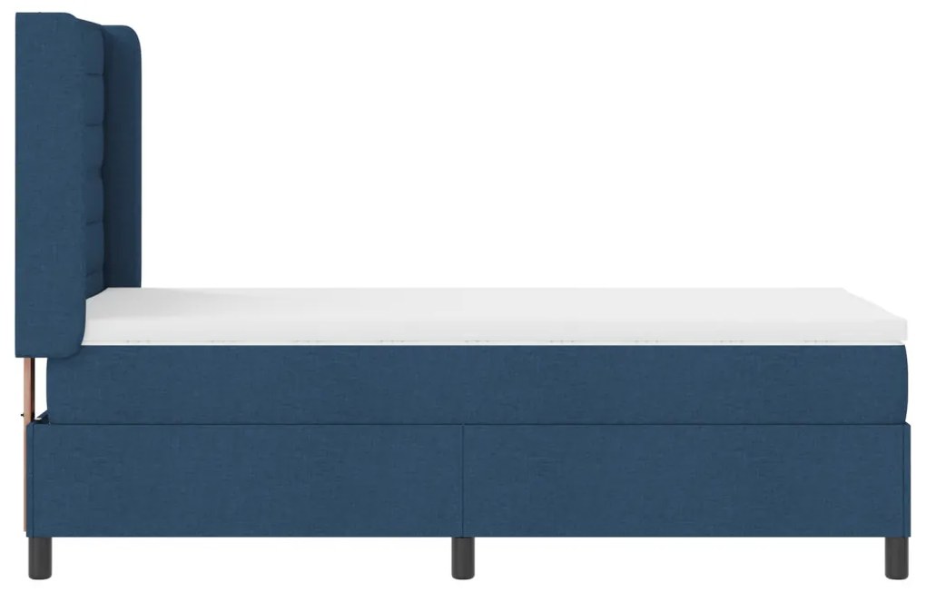 Boxspring Ágy Mattal és LED Kék 100x200 cm Szövet