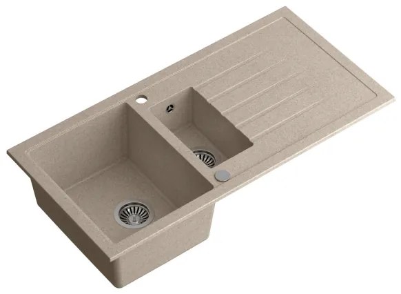 Sapho - Konyhai mosogató 100x50 cm gránit/bézs