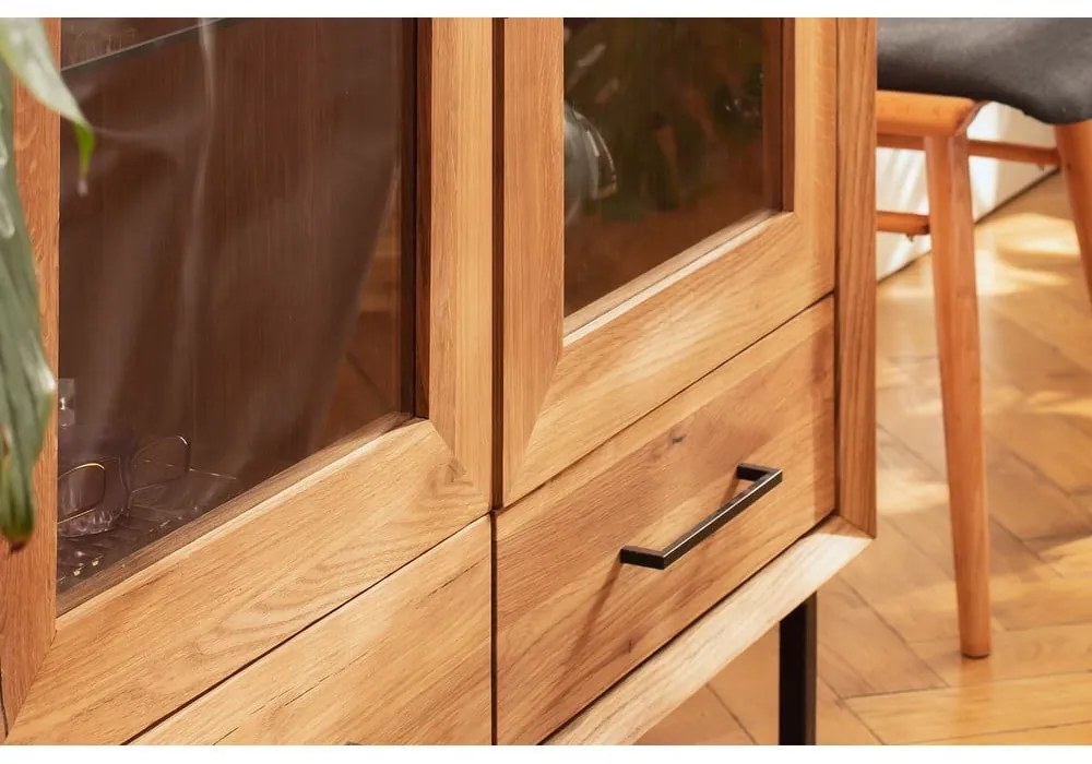 Natúr színű tölgyfa tálalószekrény 144x95 cm Abies – The Beds