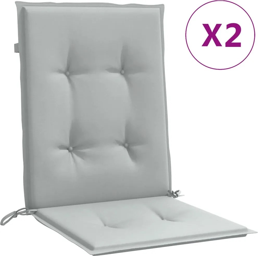 vidaXL 2db melange világosszürke szövet háttámlás székpárna 100x50x4cm