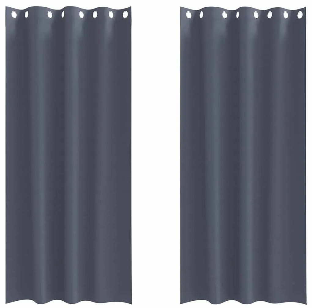 Függönyök függönyökkel 2 pcs Antracit 225x140cm Poliészter