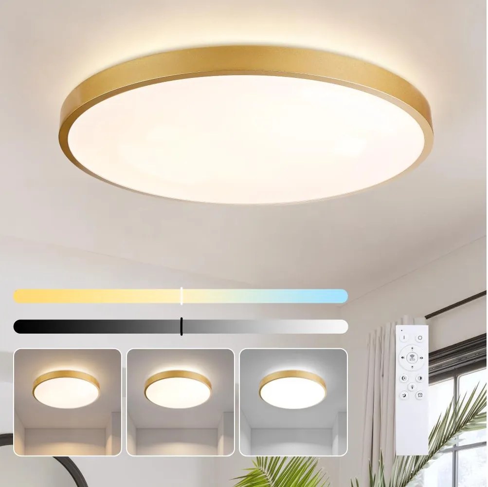 BRILAGI - dimmelhető LED lámpatest GLASS POOL DOUBLE LED/80W/230V 60 cm arany + távirányító