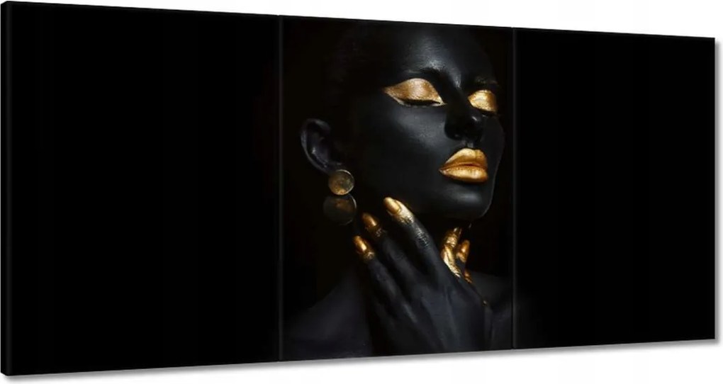 Vászonkép 60x30 Arannyal bevont arc