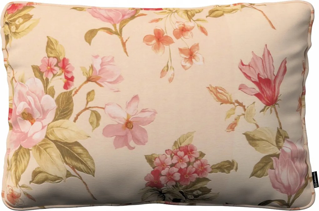 Párnahuzat 60x40 nagy virágok krémszínű alapon