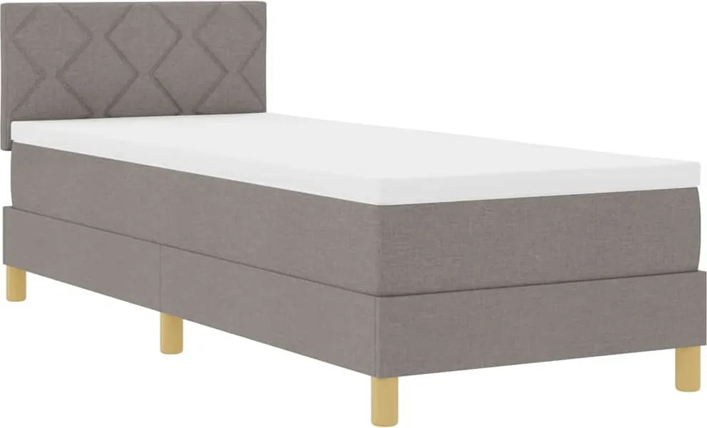 vidaXL LED Box Spring Ágy matracmal leddel Tópszínű 80 x 200 cm szövet