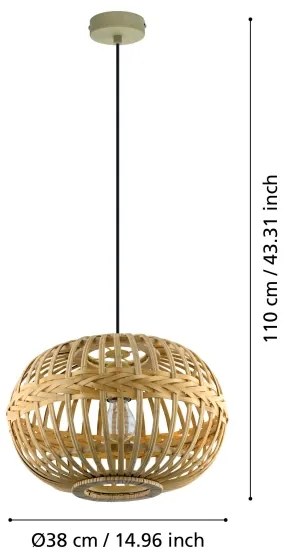 Eglo 49771 - Mennyezeti függesztékes lámpa AMSFIELD 1xE27/60W