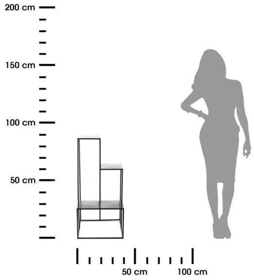 KASKADA virágtartó állvány 85x40 cm fekete