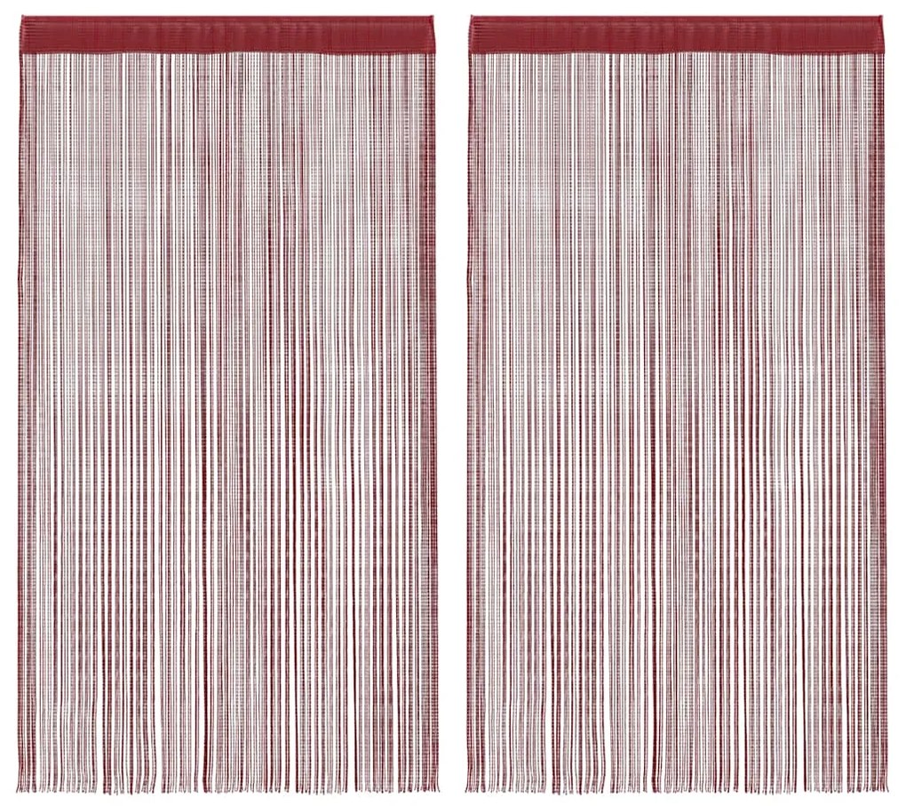 vidaXL 2 db burgundi vörös zsinórfüggöny 100 x 250 cm