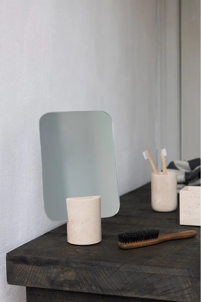 Kozmetikai tükör 18x30 cm Travertine – Mette Ditmer Denmark