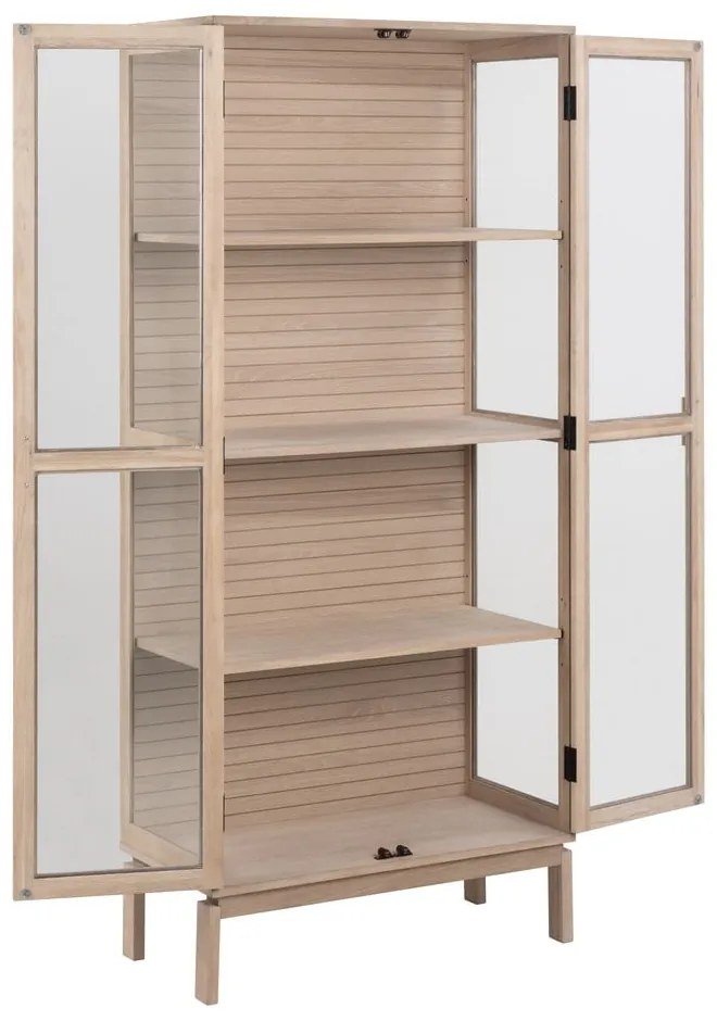 Natúr színű tálalószekrény tölgyfa dekorral 80x180 cm Linley – Actona