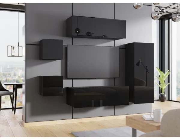 Faliszekrény CALABRINI 34x105 cm fekete