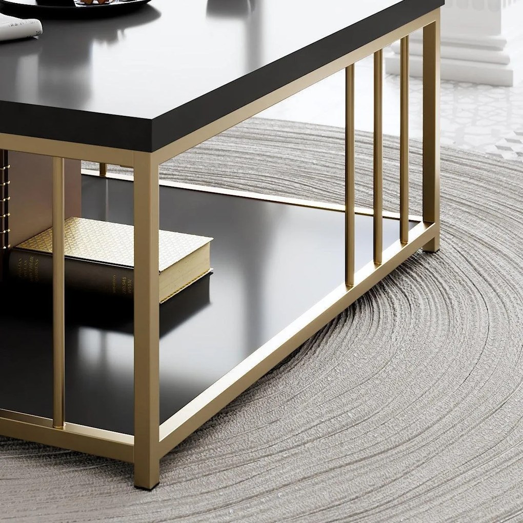 Dohányzóasztal Zenn - Anthracite, Gold