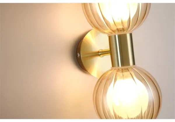 Searchlight 30507GO - Fali lámpatest LUMINSPHERE 2xG9/7W/230V sárgaréz