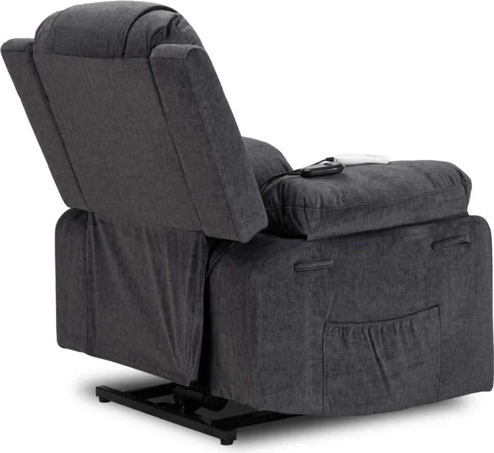 FENIX elektromos masszázsfotel felállást segítő funkcióval, sötétszürke