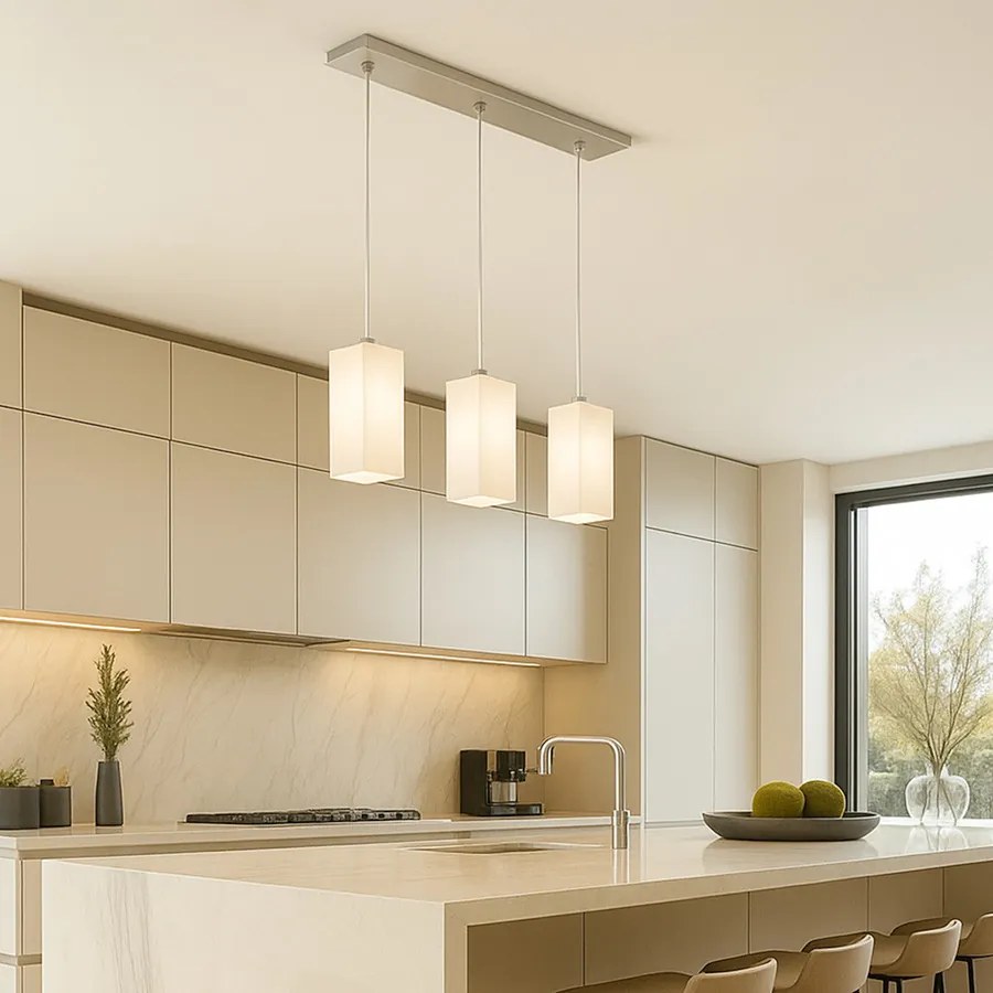 RENDL LIZ III 60 závěsná opálové sklo/chrom 230V LED E27 3x15W
