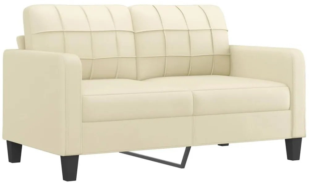 2 személyes krémszínű műbőr kanapé 140 cm