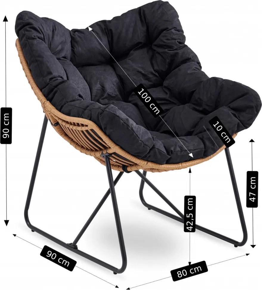 Pihenőfotel fekete színben FIN