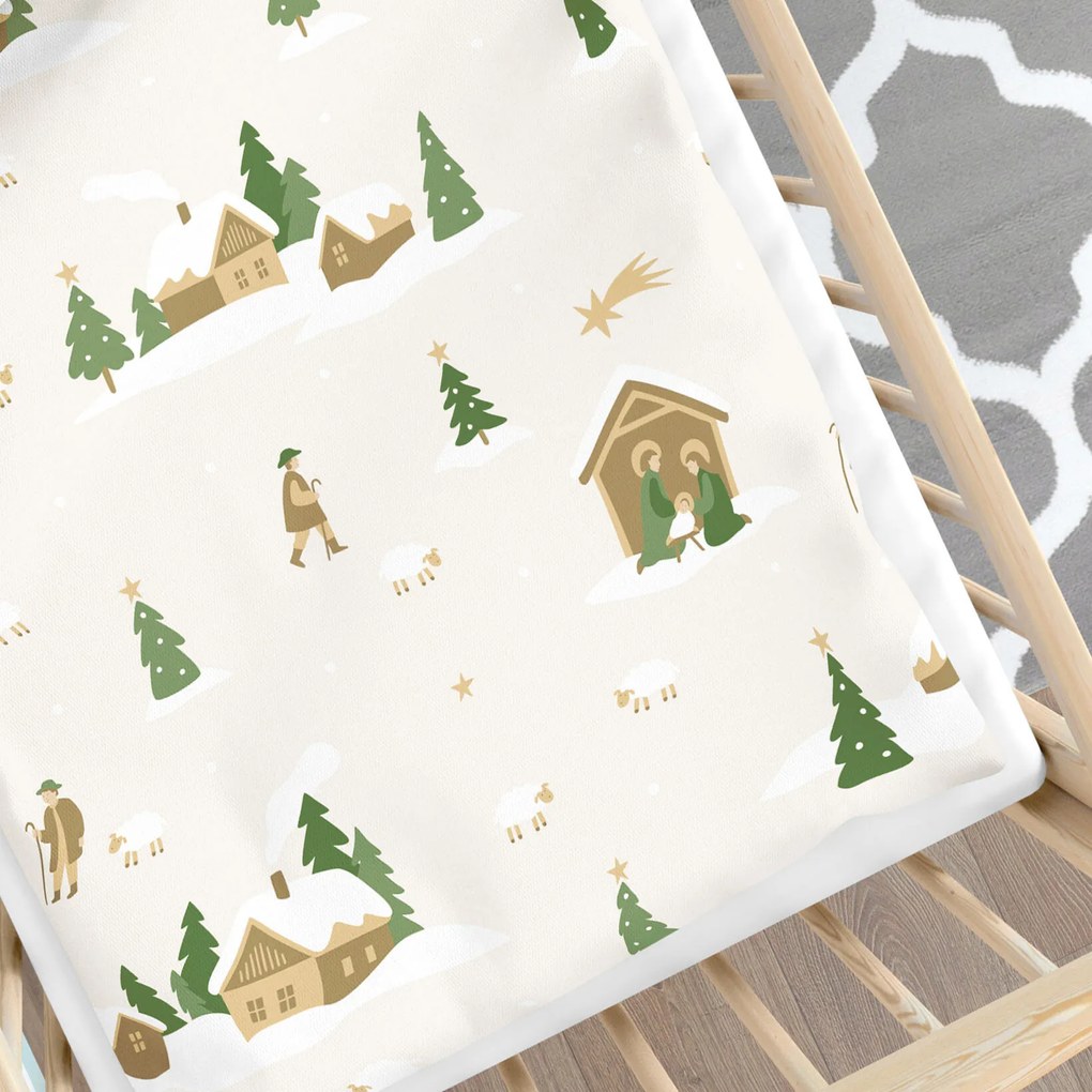 Goldea karácsonyi gyermek pamut ágyneműhuzat kiságyba - karácsonyi dalok 110 x 125 és 35 x 55 cm