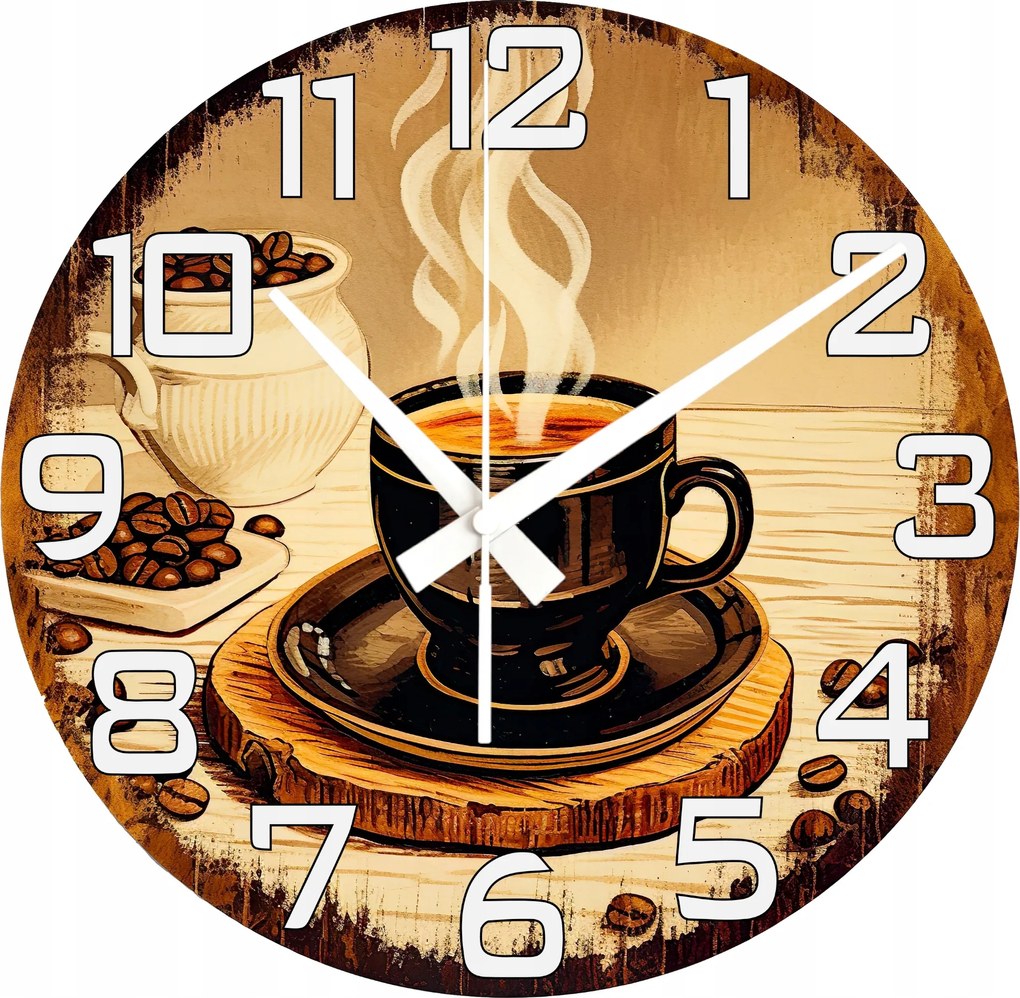 Dekoratív óra Kávé Tejjel Vintage Look Ajándék Nagy Óra 45 cm