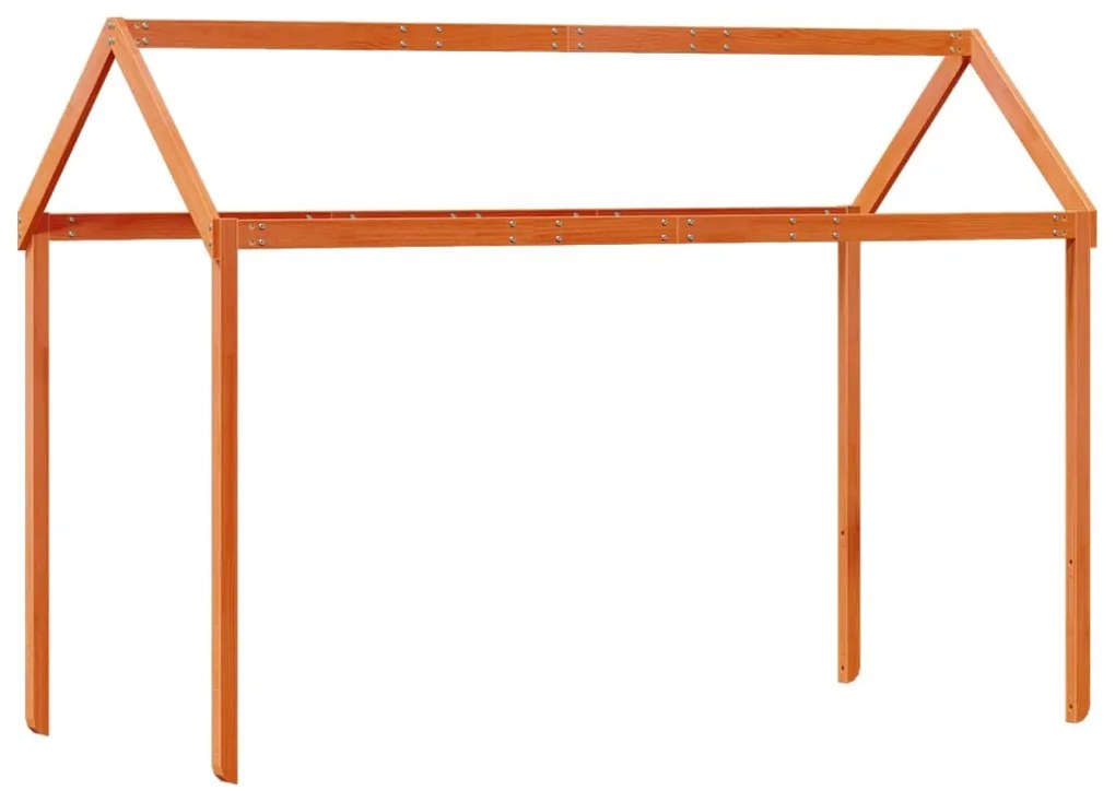 viaszbarna tömör fenyőfa gyerekágytető 207 x 80,5 x 151,5 cm