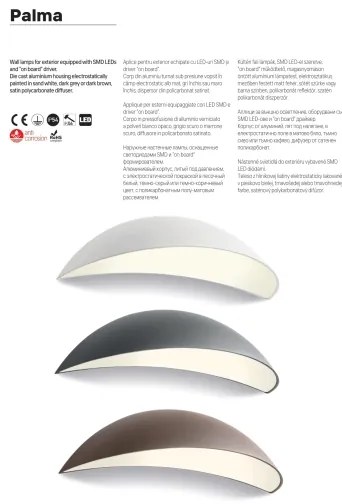 Redo 90235 - LED kültéri fali lámpa PALMA LED/18W/230V IP54 antracit