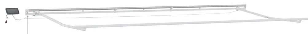 Kézi Behúzható Napellenző LED-lámpával Piros 600x300 cm