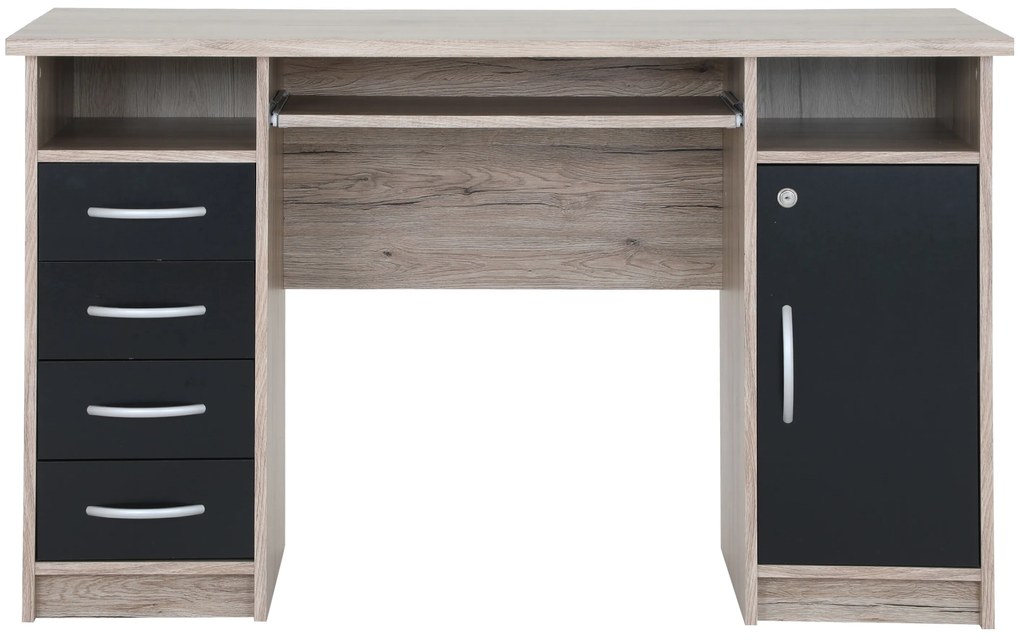 PC asztal Waldo (san remo tölgy + fekete). Akció -22%. 1101304