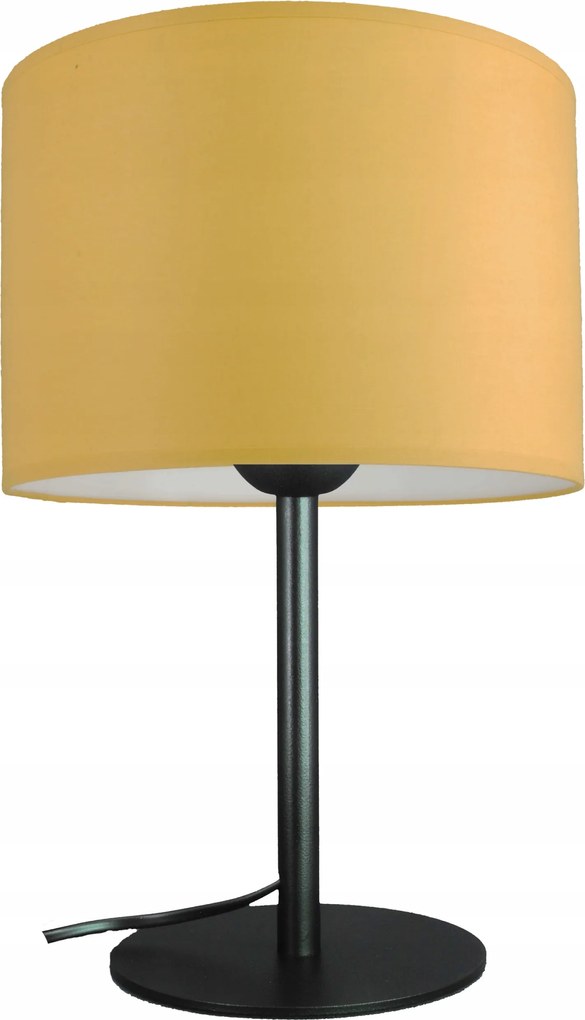 Divatos éjjeli lámpa, asztali, szabadon álló mustár lámpabúra 20cm Led