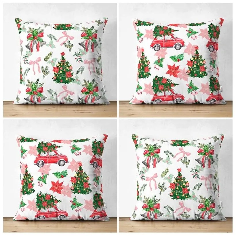 Karácsonyi mintás textil párnahuzat szett 4 db-os 43x43 cm – Mila Home