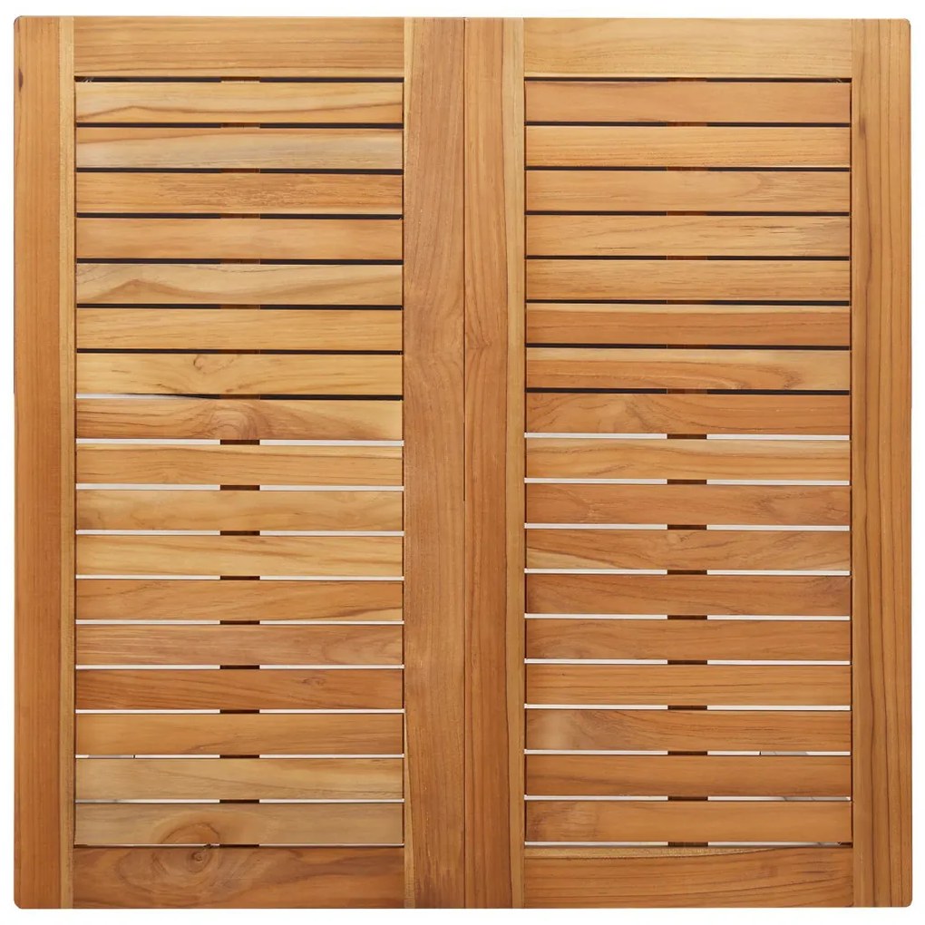 3 Részes Kerti Étkezőszett Tömör Fa Teak, Kültéri Étkezőasztal 90x90x74.5 cm Tömör Fa Teak
