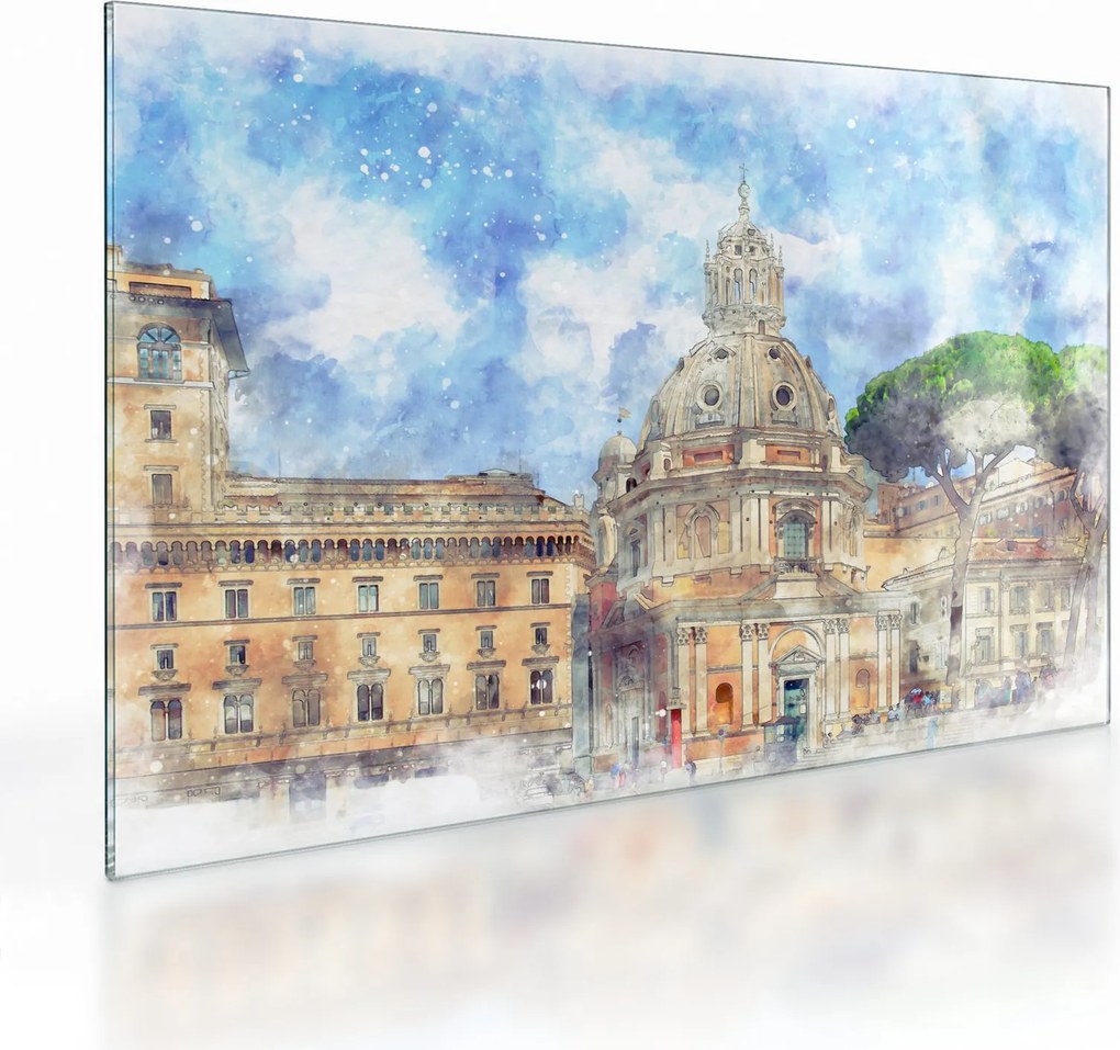 Kép - Santa Maria di Loreto temploma, Róma, Olaszország (üvegen) (70x50 cm)
